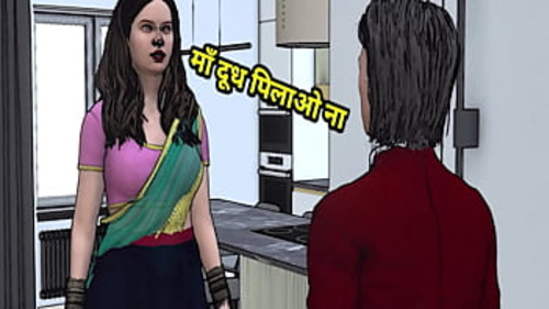 भारतीय संस्कृति में अपने सौतेले बेटे के साथ एक गर्म थ्रीसम में भाग लेते हैं।